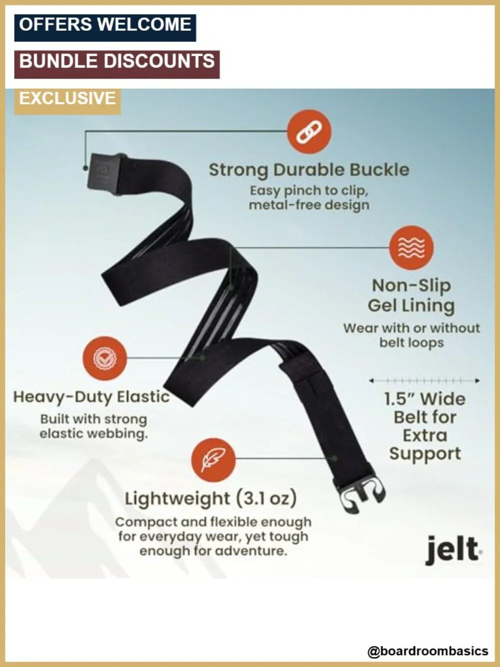 Elastic Stretch Belt with Non-Slip Grip, Metal-Free Tactical Belt for Work,